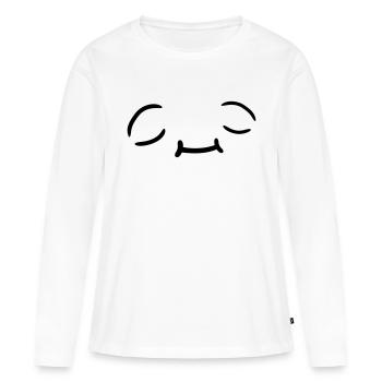 Conception de visage détendue - T-shirt manches longues Premium bio Femme - blanc - Devant - Julia (174cm)
