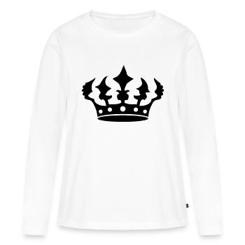 Conception de couronne dentelée - T-shirt manches longues Premium bio Femme - blanc - Devant - Julia (174cm)