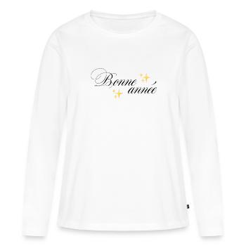 Bonne année - T-shirt manches longues Premium bio Femme - blanc - Devant - Julia (174cm)
