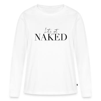 Mettons-nous nus - T-shirt manches longues Premium bio Femme - blanc - Devant - Julia (174cm)