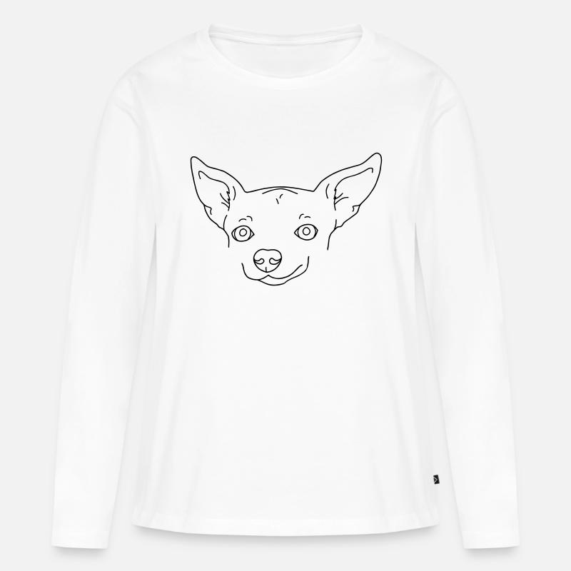 Hund - Frauen Premium Bio Langarmshirt - Weiß