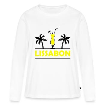 lissabon - Frauen Premium Bio Langarmshirt - Weiß - Vorne - Julia (174cm)