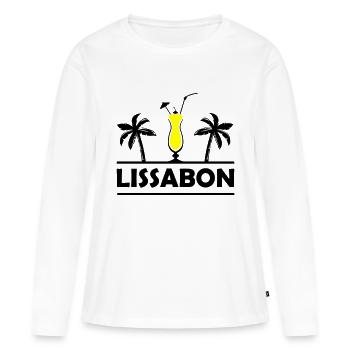 lissabon - Frauen Premium Bio Langarmshirt - Weiß - Vorne - Julia (174cm)