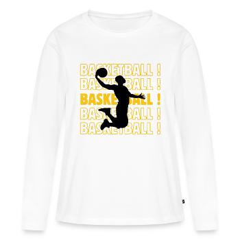 Basketball Basketball Basketball Basketball - Frauen Premium Bio Langarmshirt - Weiß - Vorne - Julia (174cm)