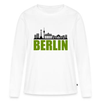 Horizon de Berlin - T-shirt manches longues Premium bio Femme - blanc - Devant - Julia (174cm)