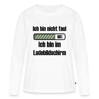 Gamer Sind nicht Faul! - Frauen Premium Bio Langarmshirt - Weiß - Vorne - Julia (174cm)