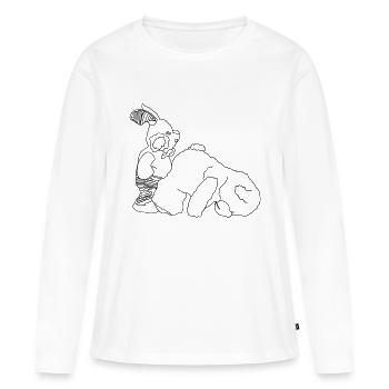 lapin ourson - T-shirt manches longues Premium bio Femme - blanc - Devant - Julia (174cm)