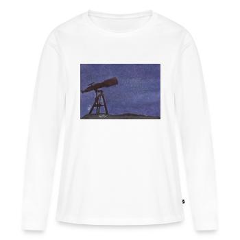 ÉTOILE - T-shirt manches longues Premium bio Femme - blanc - Devant - Julia (174cm)