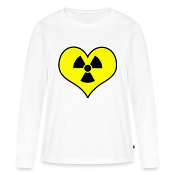 Liebe Strahlung - Frauen Premium Bio Langarmshirt - Weiß - Vorne - Julia (174cm)