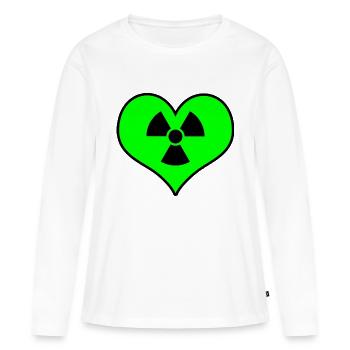 Liebe Strahlung - Frauen Premium Bio Langarmshirt - Weiß - Vorne - Julia (174cm)