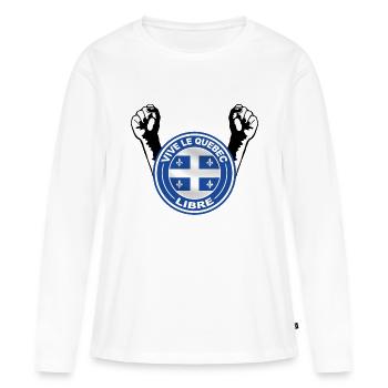 quebec libre - T-shirt manches longues Premium bio Femme - blanc - Devant - Julia (174cm)