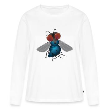 fliege - Frauen Premium Bio Langarmshirt - Weiß - Vorne - Julia (174cm)