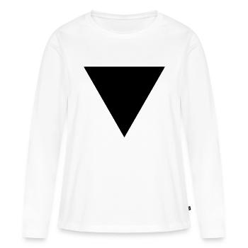 triangle - T-shirt manches longues Premium bio Femme - blanc - Devant - Julia (174cm)