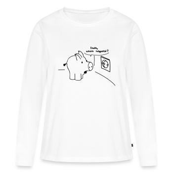 Mec ce, happend? - T-shirt manches longues Premium bio Femme - blanc - Devant - Julia (174cm)