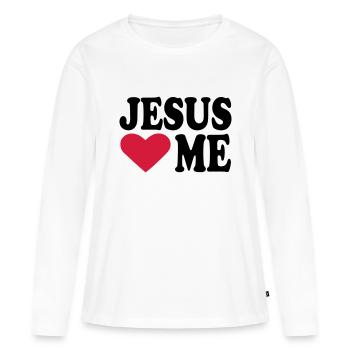 Jesus - T-shirt manches longues Premium bio Femme - blanc - Devant - Julia (174cm)