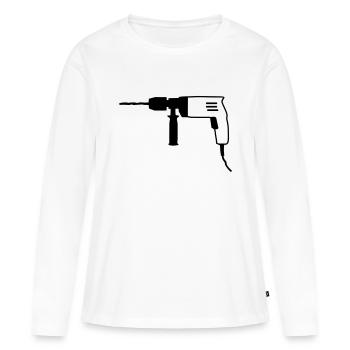 tool - Women's Premium Organic Long Sleeve Shirt - white - Front - Julia (174cm)