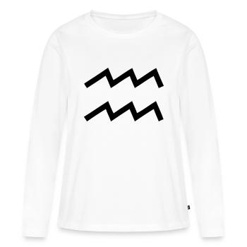 verseau - T-shirt manches longues Premium bio Femme - blanc - Devant - Julia (174cm)