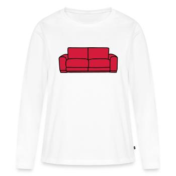 Sofa - Frauen Premium Bio Langarmshirt - Weiß - Vorne - Julia (174cm)