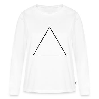 Triangle - T-shirt manches longues Premium bio Femme - blanc - Devant - Julia (174cm)