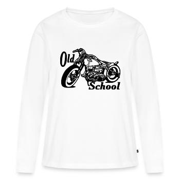 Old school - T-shirt manches longues Premium bio Femme - blanc - Devant - Julia (174cm)