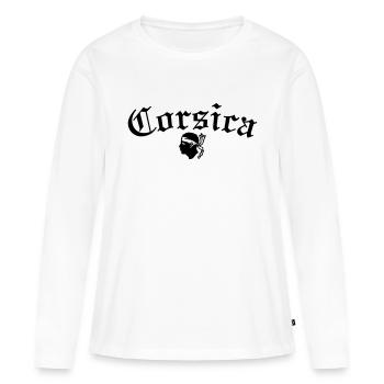 Corsica Style - T-shirt manches longues Premium bio Femme - blanc - Devant - Julia (174cm)