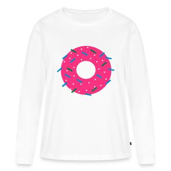 DONUT - T-shirt manches longues Premium bio Femme - blanc - Devant - Julia (174cm)