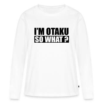 otaku - T-shirt manches longues Premium bio Femme - blanc - Devant - Julia (174cm)
