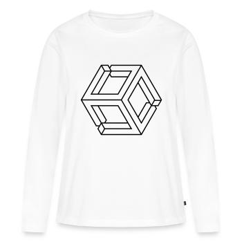 Impossible Figures 81A - Women's Premium Organic Long Sleeve Shirt - white - Front - Julia (174cm)