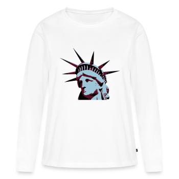 Lady Liberty - T-shirt manches longues Premium bio Femme - blanc - Devant - Julia (174cm)