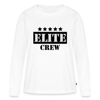 Elite crew - T-shirt manches longues Premium bio Femme - blanc - Devant - Julia (174cm)