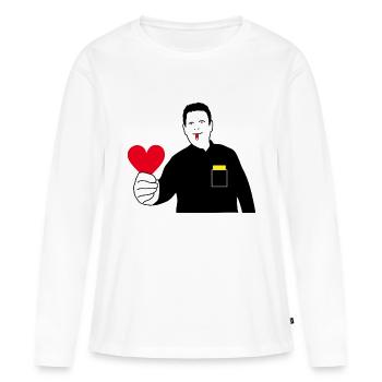 Arbitre - T-shirt manches longues Premium bio Femme - blanc - Devant - Julia (174cm)