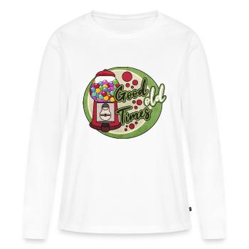 Machine de gumball de nostalgie - T-shirt manches longues Premium bio Femme - blanc - Devant - Julia (174cm)