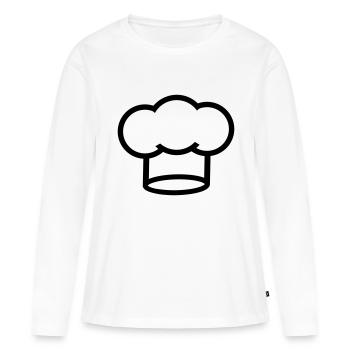 hat_cooking_c1 - T-shirt manches longues Premium bio Femme - blanc - Devant - Julia (174cm)