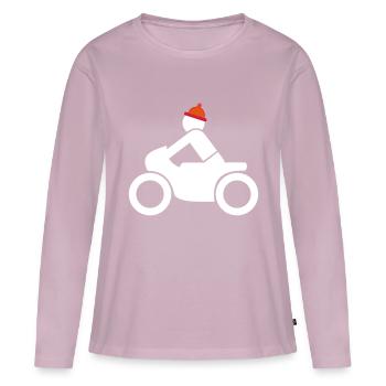 Motorcyclist with helmet, gift idea - Women's Premium Organic Long Sleeve Shirt - dusky pink - Front - Julia (174cm)