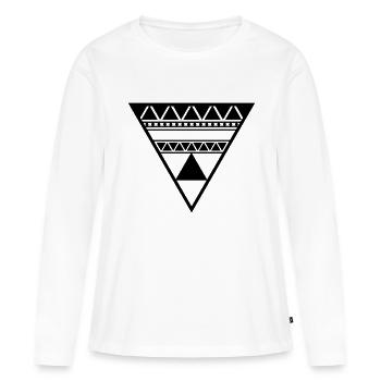 Dreieck - Frauen Premium Bio Langarmshirt - Weiß - Vorne - Julia (174cm)