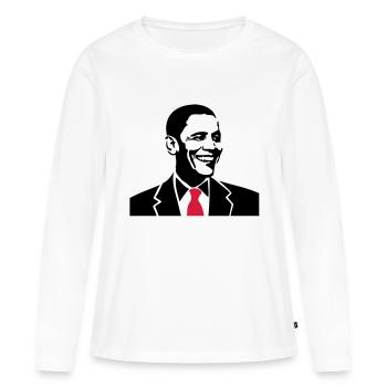 president Obama americain usa united - T-shirt manches longues Premium bio Femme - blanc - Devant - Julia (174cm)
