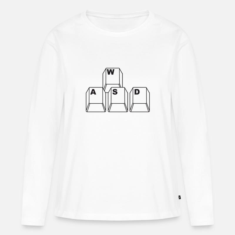 WASD - Frauen Premium Bio Langarmshirt - Weiß