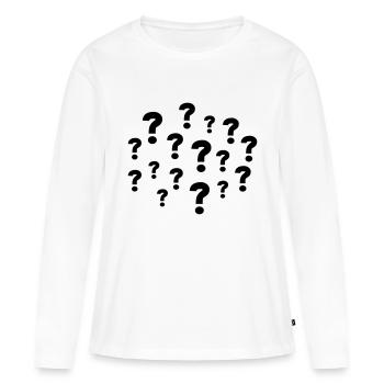 Question Marks - T-shirt manches longues Premium bio Femme - blanc - Devant - Julia (174cm)