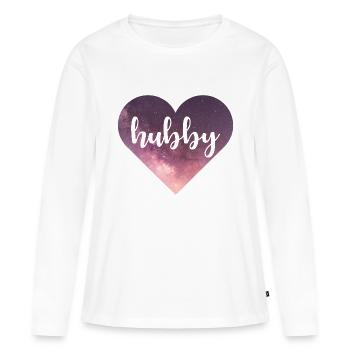 Hubby Galaxy Herz - Frauen Premium Bio Langarmshirt - Weiß - Vorne - Julia (174cm)