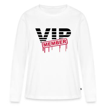 VIP Member - T-shirt manches longues Premium bio Femme - blanc - Devant - Julia (174cm)