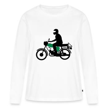 Fahrzeug - Simson S51 - Frauen Premium Bio Langarmshirt - Weiß - Vorne - Julia (174cm)