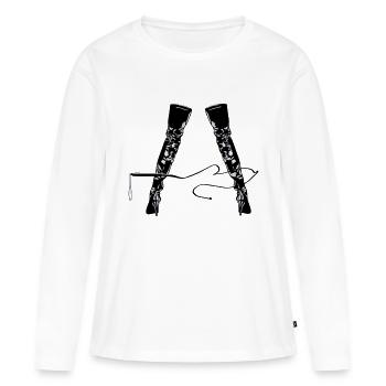domina - T-shirt manches longues Premium bio Femme - blanc - Devant - Julia (174cm)