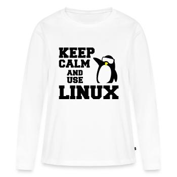 garder utilisation calme linux - T-shirt manches longues Premium bio Femme - blanc - Devant - Julia (174cm)