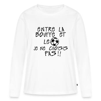 entre bouffe football choisi pas citation - T-shirt manches longues Premium bio Femme - blanc - Devant - Julia (174cm)