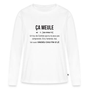 ca meule Franche Comté - T-shirt manches longues Premium bio Femme - blanc - Devant - Julia (174cm)
