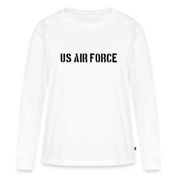US Air Force - Aircraft Pilot Flugzeug - Luftwaffe - Frauen Premium Bio Langarmshirt - Weiß - Vorne - Julia (174cm)