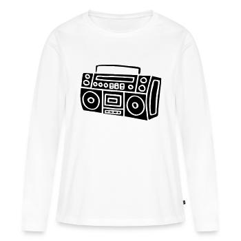Ghettoblaster Radio Stereo Sound Bass Music Musik - Frauen Premium Bio Langarmshirt - Weiß - Vorne - Julia (174cm)