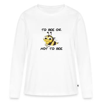 abeille ou ne pas abeille - T-shirt manches longues Premium bio Femme - blanc - Devant - Julia (174cm)
