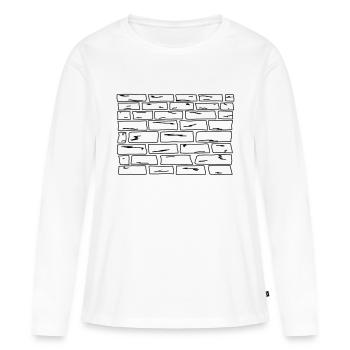 Die Mauer - Frauen Premium Bio Langarmshirt - Weiß - Vorne - Julia (174cm)