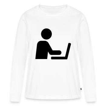Computer - Frauen Premium Bio Langarmshirt - Weiß - Vorne - Julia (174cm)